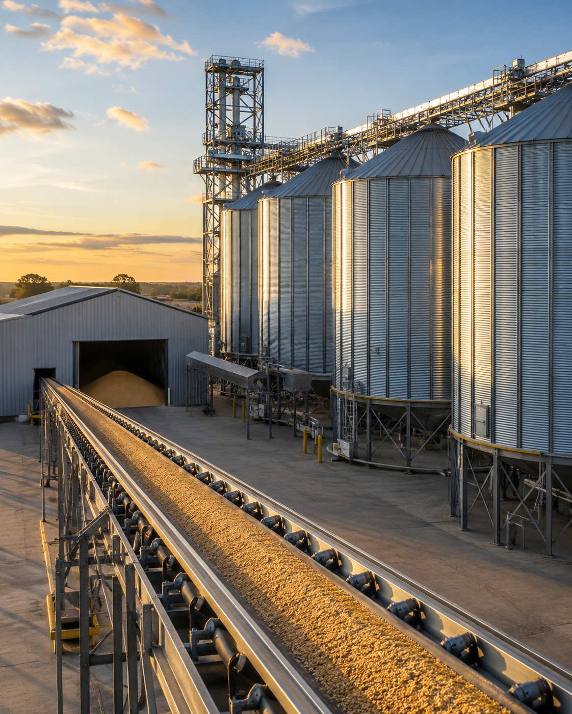 Aplicações agrícolas com movimentação de grãos