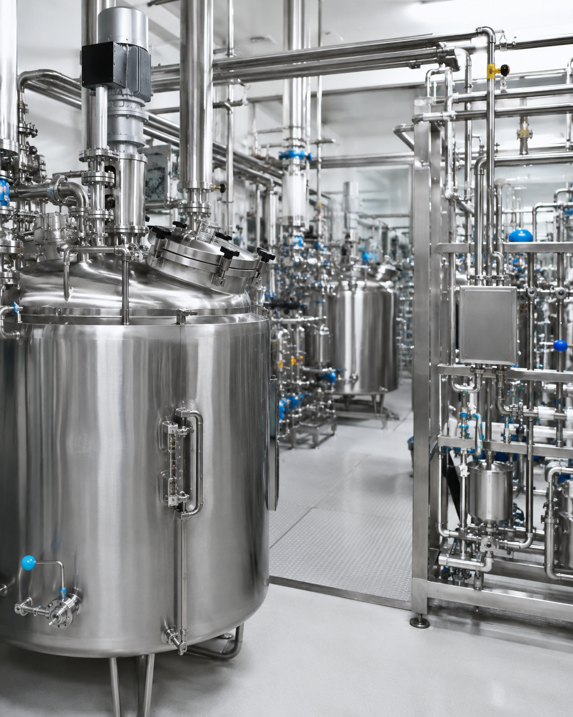 Processos industriais inox para alimentos, química e farmacêutica